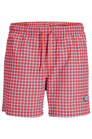 zwemshort met print koraalrood