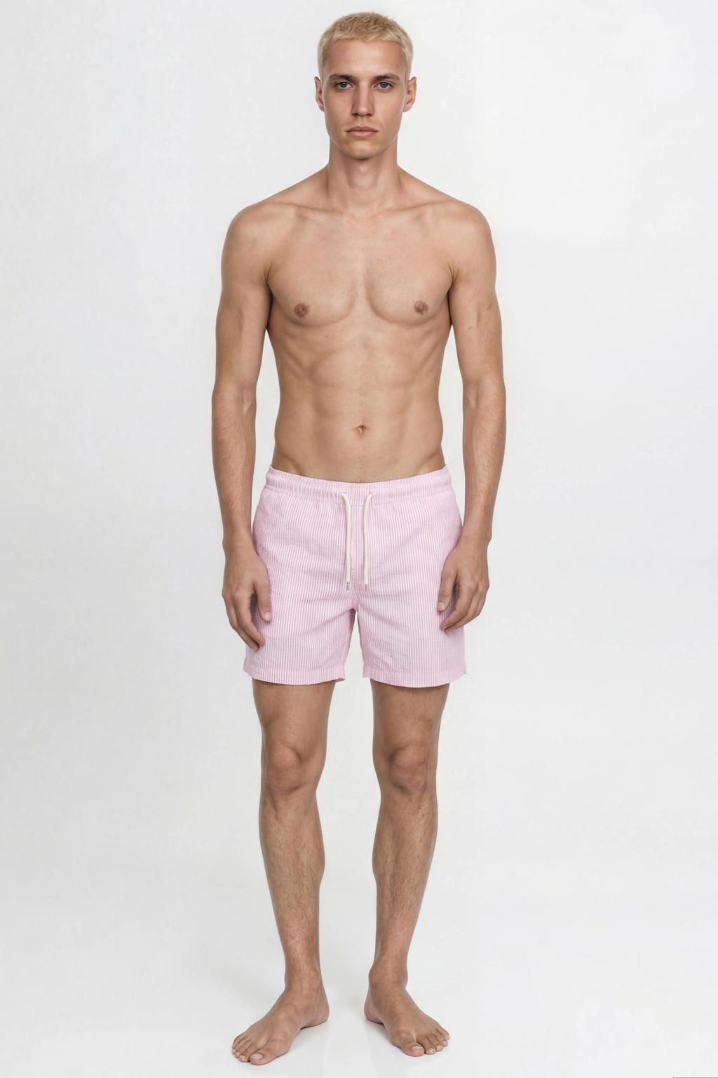 JACK & JONES PANTS STUDIO gestreepte zwemshort roze