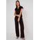 Maicazz & Zizo straight broek met ceintuur - donkerbruin