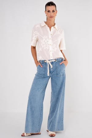 gebloemde blouse lichtroze