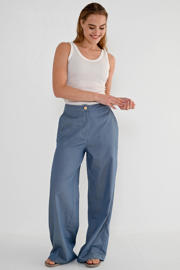 thumbnail: Maicazz & Zizo katoenen high wide leg broek - blauw