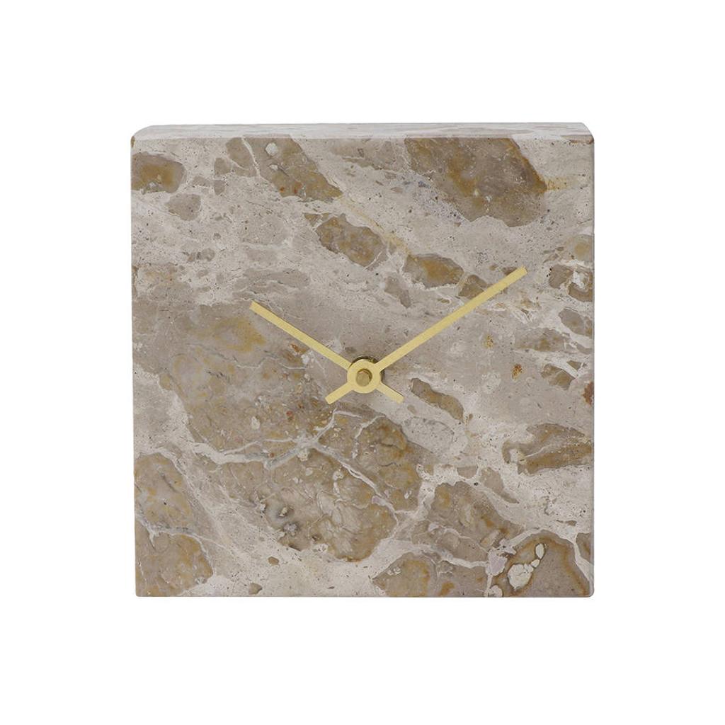 Mirrors and more tafelklok Blok warm beige (15x15 cm)
