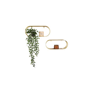wandplank Joyce goud (set van 2) (43x18x10cm, 38x16x10cm) (10x43x18 cm)