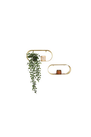 wandplank Joyce goud (set van 2) (43x18x10cm, 38x16x10cm) (10x43x18 cm)