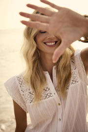 thumbnail: Tramontana blouse broderie wit