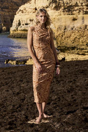 thumbnail: Tramontana midi jurk oranje