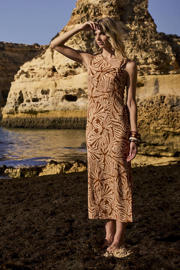 thumbnail: Tramontana midi jurk oranje