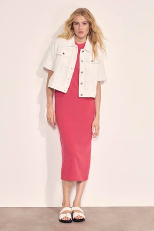 midi jurk roze