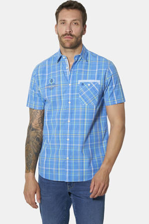 VALALDO regular fit geruit overhemd Plus Size - lichtblauw