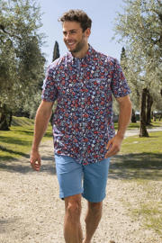 thumbnail: Babista regular fit gebloemd overhemd Plus Size - donkerblauw