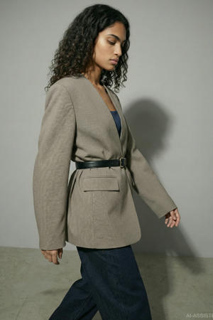 geruit regular blazer zwart