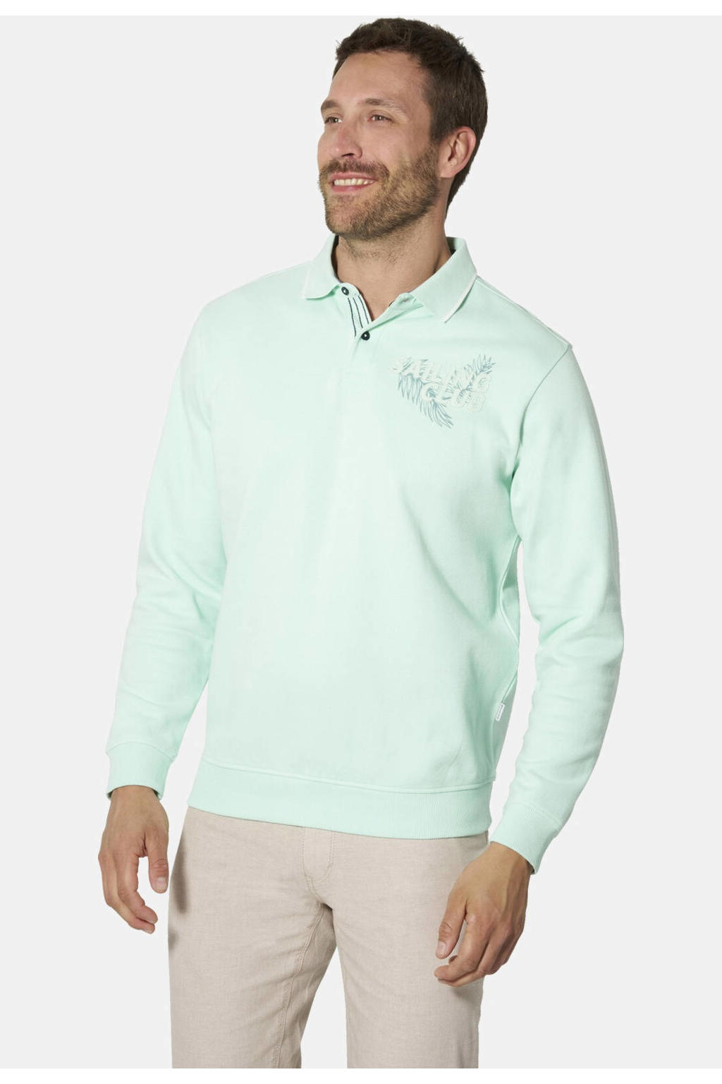 Babista katoenen regular fit trui Plus Size - mintgroen
