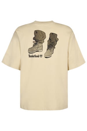 regular T-shirt met backprint beige