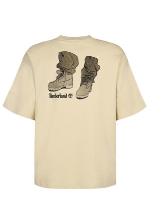 regular T-shirt met backprint beige