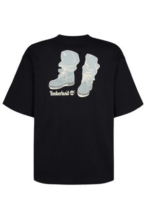 regular T-shirt met backprint zwart