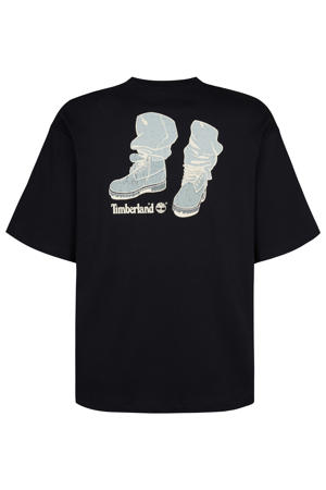 regular T-shirt met backprint zwart