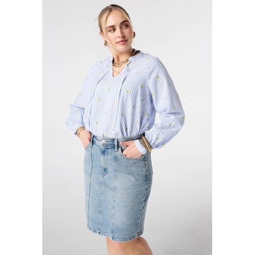 MS Mode gestreepte top blauw afbeelding