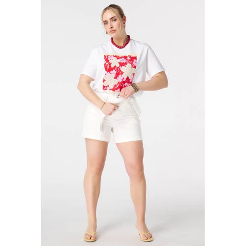 MS Mode denim regular waist short ecru afbeelding