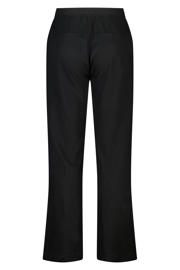 thumbnail: MS Mode wide leg high waist broek met linnen zwart