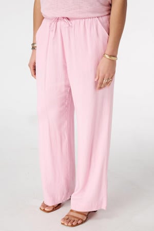 wide leg high waist broek met linnen