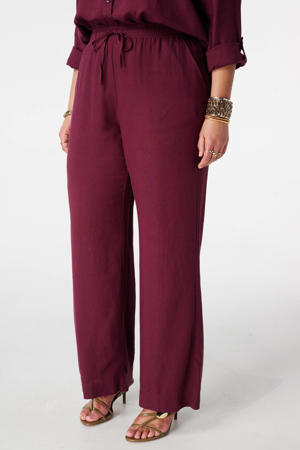 wide leg high waist broek met linnen