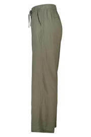 thumbnail: MS Mode wide leg high waist broek met linnen kaki