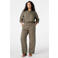 MS Mode wide leg high waist broek met linnen kaki