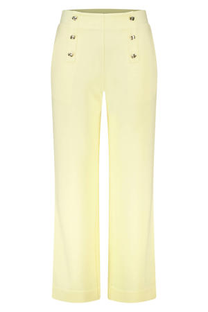 wide leg regular waist broek geel