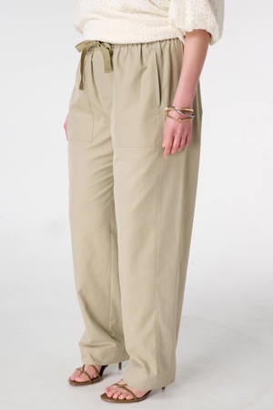 slim regular waist cargobroek lichtgroen