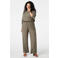 MS Mode blouse met linnen lichtkaki