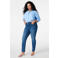 MS Mode blouse met linnen lichtblauw