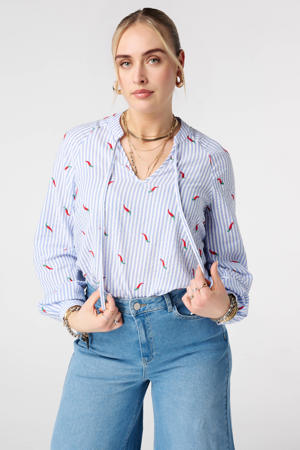 gestreepte top blauw