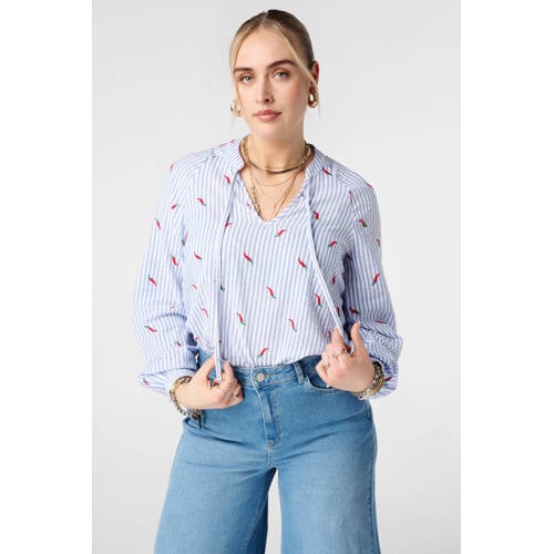 MS Mode gestreepte top blauw afbeelding