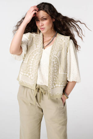 gilet broderie lichtgroen