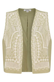 thumbnail: MS Mode gilet broderie lichtgroen