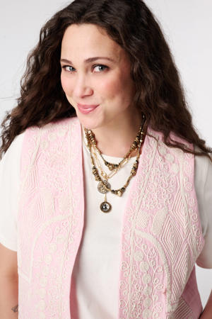 gilet broderie lichtroze