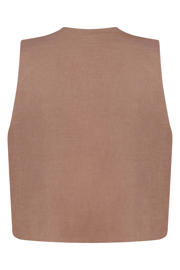 thumbnail: MS Mode gilet broderie taupe