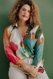 thumbnail: Paprika blouse Plus Size - meerkleurig