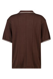 thumbnail: America Today relaxed polo gebreid donkerrood