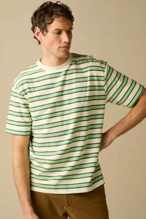 regular gestreepte T-shirt groen