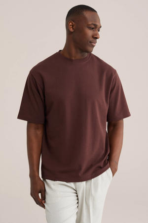boxy T-shirt donkerrood