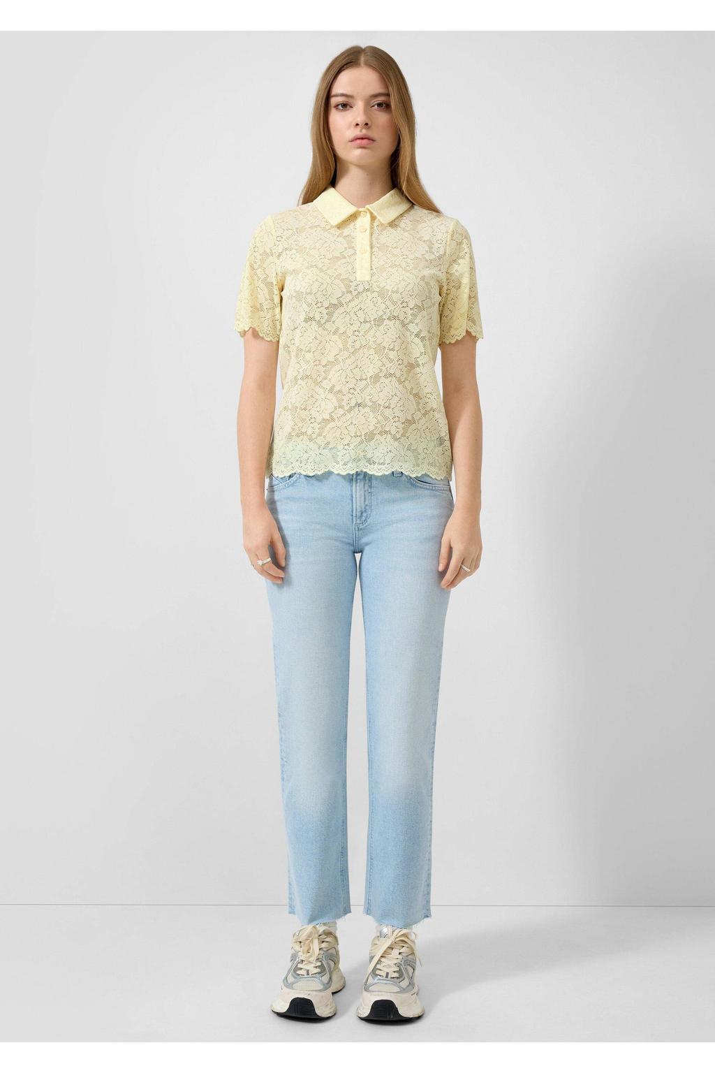 Light blue denim dames QS slim fit jeans van denim met regular waist en effen