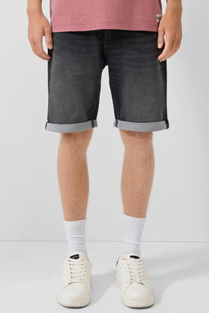 regular short black denim