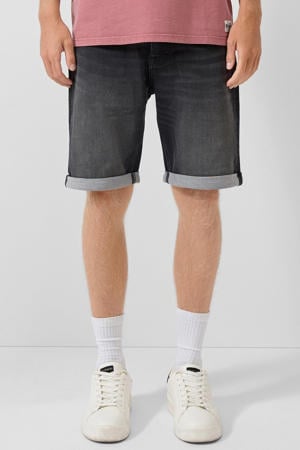 regular short black denim