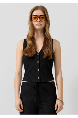 gilet met textuur zwart