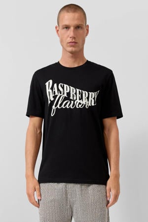 regular T-shirt zwart