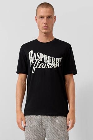 regular T-shirt zwart