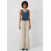 QS regular waist casual broek met linnen beige