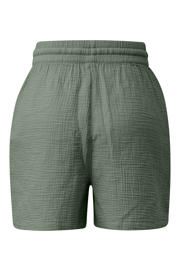 thumbnail: QS straight high waist casual short met textuur donkergroen