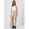 QS straight high waist casual short met textuur beige